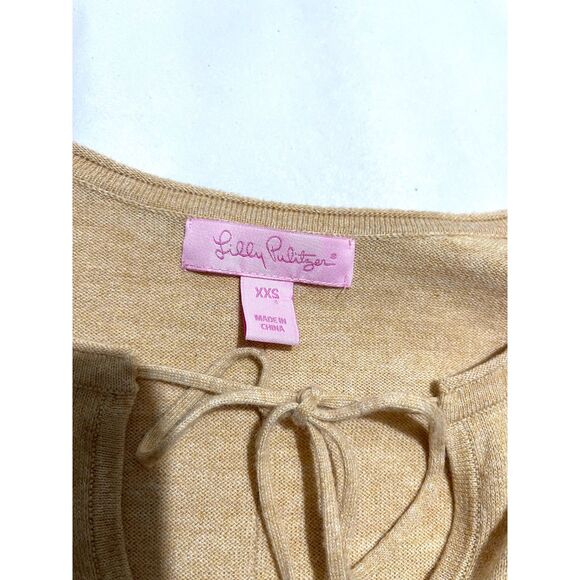 Lilly Pulitzer sweater boho tunic tazel neutral sugar tan casual women XXS - Picture 3 of 5
